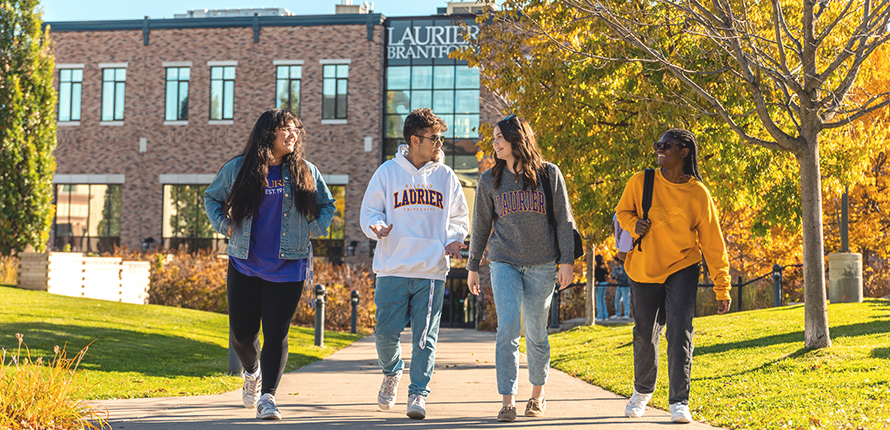 Student walking outside of RAC in Brantford