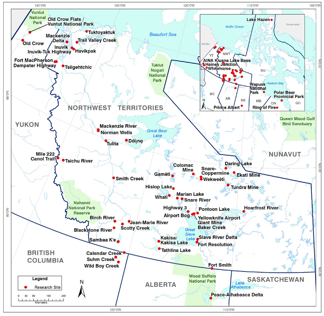 map of northern research sites