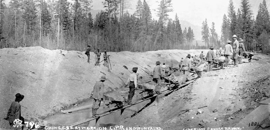 Chinese workers working on Canadian Pacific Railway