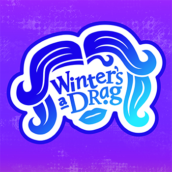 Winter's A Drag logo on purple background