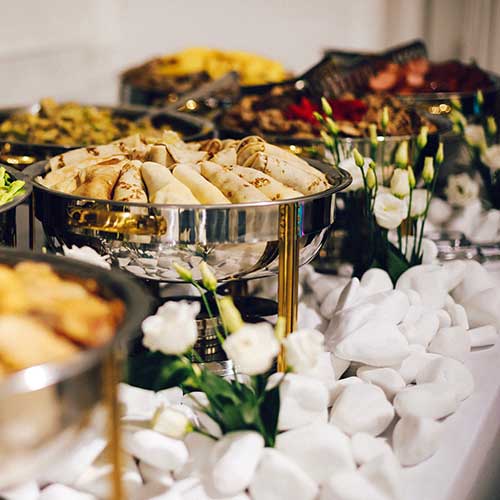 catered food buffet